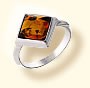 Кольцо с Янтарём Посеребрение купить