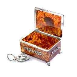 Набор (коробочка с ложечкой), Янтарь/бронза