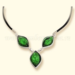 Колье &quot;Штрих&quot; из Бернита Посеребрение