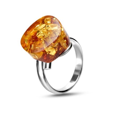 Кольцо из Янтаря Посеребрение купить