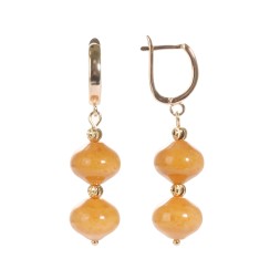 Серьги &quot;Барок&quot; из Янтаря и юв.сплава