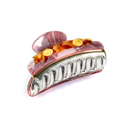 Заколка - краб большая в ассортименте с янтарем купить