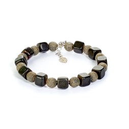 Комплект:Колье и Браслет &quot;Диско&quot; янтарь/юв.сплав