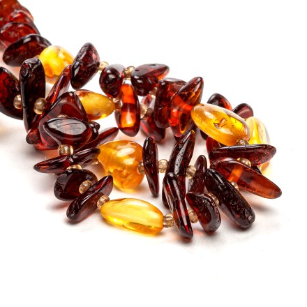 Бусы &quot;Галька/Сливка&quot; из Янтаря купить