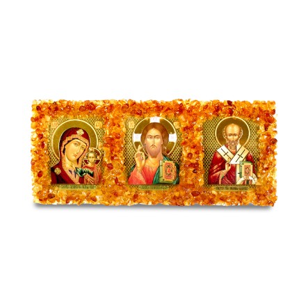 Автомобильная икона &quot;Триптих&quot; с Янтарем купить