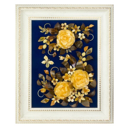 Панно &quot;Бархат23&quot; из Янтаря и синего бархата купить