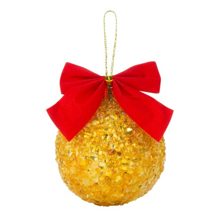Шар Новогодний золото Янтарь 6см купить