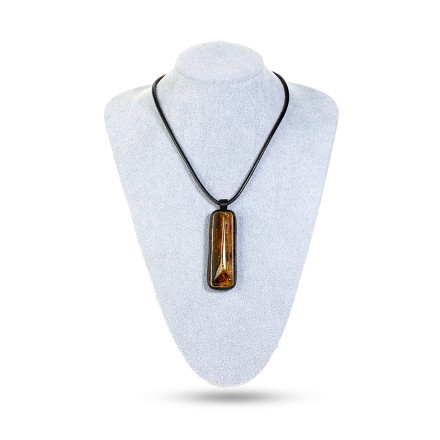 Колье &quot;Дуэт&quot; из Янтаря и нат кожи купить