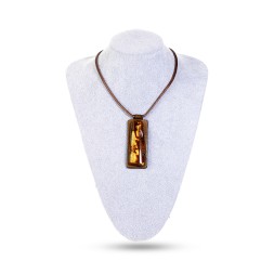 Колье &quot;Дуэт&quot; из Янтаря и нат кожи