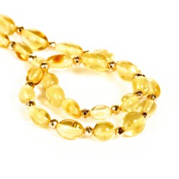 Бусы &quot;Сливка&quot; из Янтаря с бисером