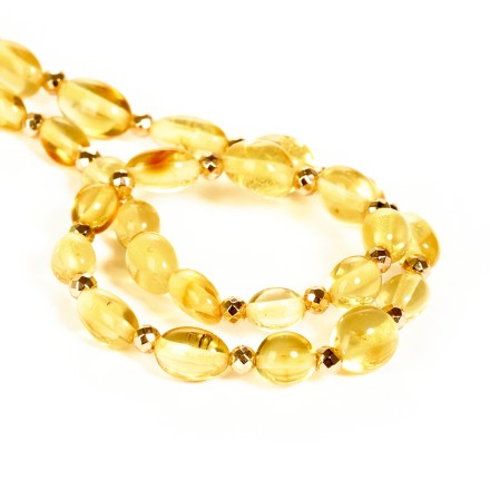 Бусы &quot;Сливка&quot; из Янтаря с бисером купить